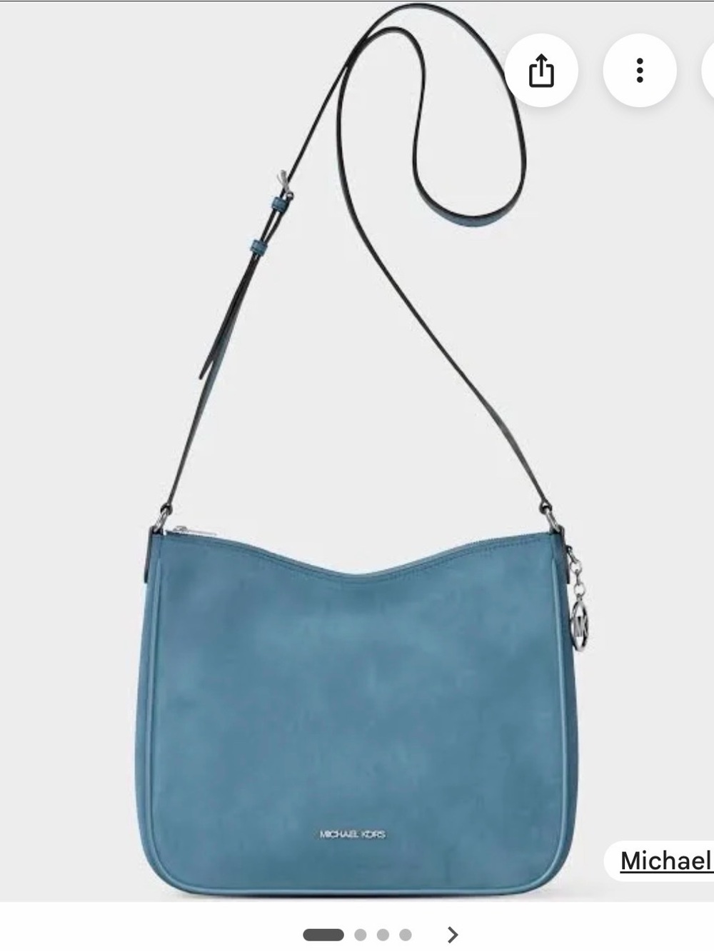 Michael Kors Dusty Blue Suede Crossbody Bag